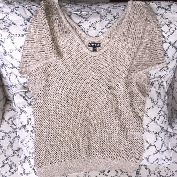Tan/metallic summer sweater - Picture 1 of 4